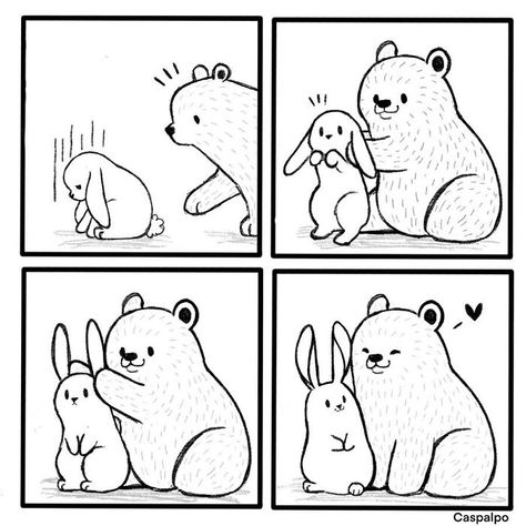 Artist Shows The Daily Life Of A Couple Formed By A Bear And A Rabbit And This Is Very Cute Bunny Kiss, Bear And Rabbit, Bear And Bunny, Cute Couple Comics, Couples Comics, Some Bunny Loves You, Bear Tattoo, Sonic Fan Characters, Bunny And Bear