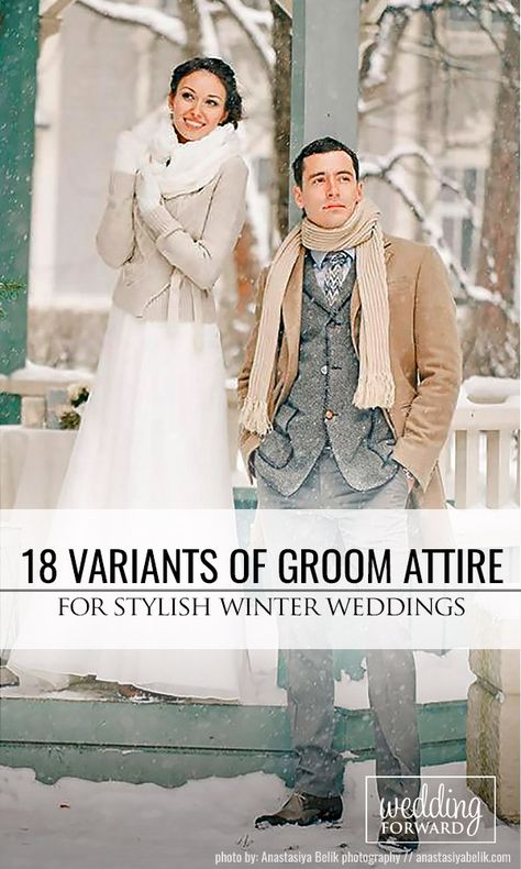 18 Stylish Groom Attire For Winter Weddings ❤ If you are planning a winter wedding, pay attention to groom attire! Not to hear a scream from him: Baby, it's cold outside! See more: http://www.weddingforward.com/groom-attire/ ‎ #weddings #groom Men’s Winter Wedding Attire, Wedding Suits Groom Winter, Winter Groom Suit, Winter Wedding Mens Attire, Groom Winter Wedding Attire, Winter Wedding Suits Groom Attire, Winter Wedding Groom Attire, Winter Groom Attire, Winter Wedding Suit