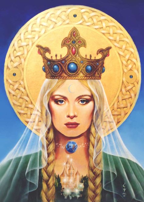 Celtic Madonna by Elizabeth Kyle Angus And Julia Stone, Goddess Guidance Oracle, Oracle Cards Decks, Tarot Cards For Beginners, Celtic Gods, Angel Oracle Cards, Oracle Card Reading, Celtic Goddess, Doreen Virtue