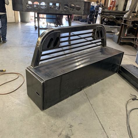 Flatbed Tool Box Ideas, Headache Rack Ideas, Custom Flatbed Truck Beds, Diy Truck Mods, Custom Truck Flatbeds, Headache Rack Trucks, Rig Welder, Flatbed Truck Beds, Custom Flatbed