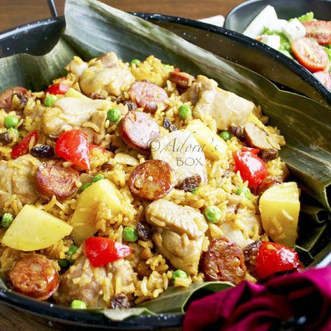 Arroz Valenciana Recipe 3 Valenciana Recipe, Filipino Rice, Milk Rice, Chicken Chorizo, Paella Valenciana, Grain Recipes, Spanish Dishes, Rice Dish, American Dishes