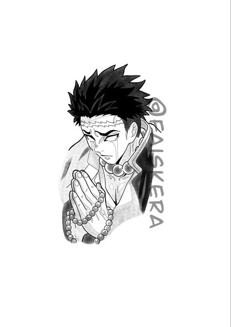 Gyomei Tattoo, Gyomei Himejima Art, Slayer Tattoo, Tattoo Catalog, Gyomei Himejima, Black White Tattoos, Tattoo Desings, Small Hand Tattoos, Anime Cosplay Costumes