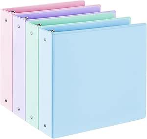 2'' 3-Ring-Binder with Pockets, 450 Sheets Capacity, 2 inch Binders fits 11" x 8.5" US Letter Size, Assorted 4 Pastel Colors - Ideal for School, Office, and Home Use (2 inch) 2 Inch Binder, Supplies Aesthetic, School Binder, Amazon Business, 3 Ring Binders, 6th Grade, Office Products, Ring Binder, Binders