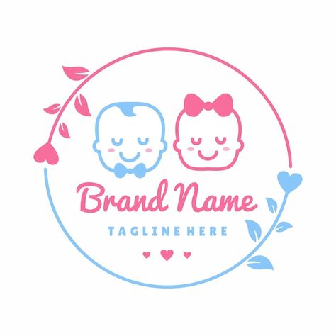 Circle baby shop logo design vector | Premium Vector #Freepik #vector #kids-store #newborn-baby #baby-cloth #baby-clothes Baby Brand Logo Design, Baby Shop Logo, Baby Logo Branding, Baby Corner, Logo Desing, Kids Logo Design, Baby Logo, Happy Birthday Frame