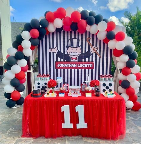 Monopoly Birthday Party, Monopoly Birthday Party Ideas, Monopoly Party Ideas, Monopoly Party Decorations, Monopoly Decorations, Game Night Desserts, Monopoly Birthday, Monopoly Themed Parties, Unique Bedrooms