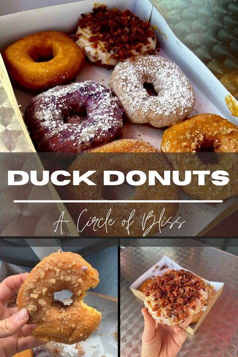 A box of 6 doughnuts from Duck Donuts in Charlottesville VA Copycat Duck Donut Recipe, Duck Donuts Copycat Recipe, Duck Donuts Recipe, Donut Flavors, Duck Fat, Birthday Trip, Doughnut Recipe, Cake Donuts, Easy Cookie Recipes