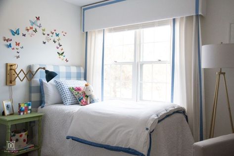 Window Valance Box: The Easy Way to Make a Cornice Box That Looks Professional Bedroom Valance Ideas, Window Valance Box, Hang Curtains High, Diy Valance, Valance Ideas, Cornice Board, Nursery Accent Wall, Baby Boy Room Decor, Nursery Decor Boy