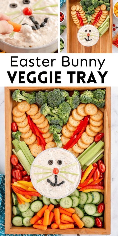 Easter Bunny Veggie Tray, Bunny Veggie Tray, Easter Vegetables Tray, Easter Fruit Tray, Easter Vegetables, Easter Fruit, Easter Party Food, Easter Side Dishes, Easter Appetizers