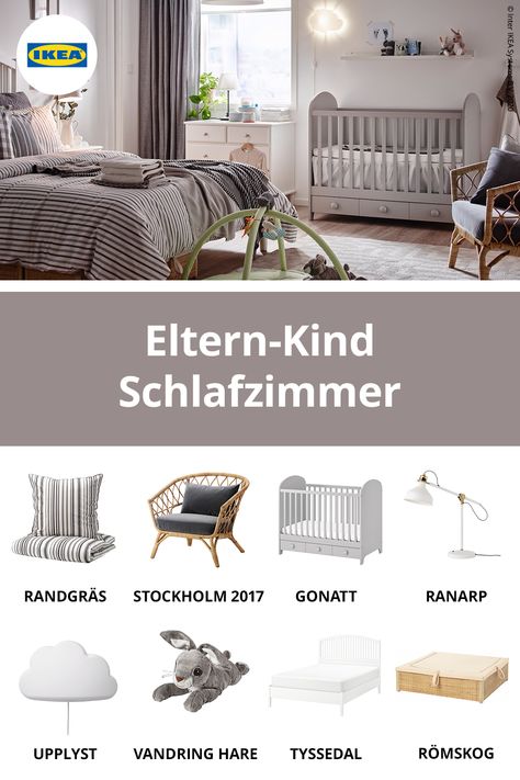 IKEA Deutschland | Schau mal, so schön kann euer gemeinsames Schlafzimmer aussehen. Stell das hübsche Babybett einfach zu dir ins Schlafzimmer, damit ihr alle zusammen sein könnt. Mit dieser Idee sieht dein Schlafzimmer trotzdem nicht nach Kinderzimmer aus, sondern alles wirkt schön harmonisch. #IKEA #meinIKEA #Kinderzimmer #babyzimmer #Miniwelt #Baby Möbel #Wickeltisch #furniture #Bett #bed #Babybett #Holz #Landhaus #Schlafzimmer #Schlaf #IKEAschlafgut #scandi #scandinavian Baby Zimmer, Home Decor Decals, Furniture, Home Decor, Home Décor