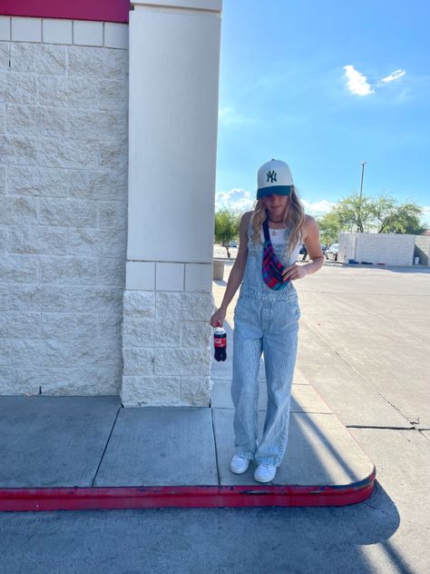 Blue And White Striped Overalls Outfit, Stripped Overalls Outfits, Railroad Stripe Overalls Outfit, Pinstripe Overalls Outfit, Overalls With Hoodie, Striped Overalls Outfits, Carhartt Overalls Outfit, White Overalls Outfit, Short Overalls Outfit