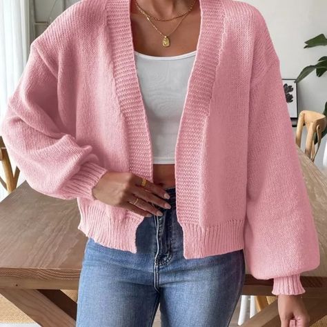 Knit Cardigan Open Front Long Sleeve Knitwear👇 https://postdolphin.com/t/LW9HF Plus Size Sleepwear, Denim Hoodie, Plus Size Romper, Simply White, Pullover Cardigan, Casual Coat, Sleeve Cardigan, Open Front Cardigan, Plus Size Swimwear