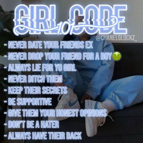 Girl Code Rules, Best Friend Application, Teen Advice, Social Life Hacks, High School Advice, Quotes Friends, Girl Code, Jobs For Teens, Baddie Tips