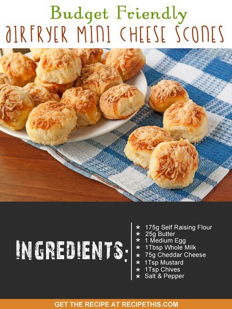 Budget Friendly Airfryer Mini Cheese Scones via @recipethis Cheese Scones Recipe, Cheesy Scones, Cheese Scone Recipes, Mini Scones, Actifry Recipes, Cheese Scones, Croissant Recipe, Air Fryer Oven Recipes, Air Fry Recipes