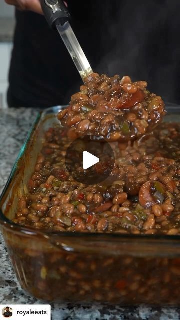 FoodHQ on Instagram: "Let’s bring a good side dish to dinner with these BBQ Jerk Baked Beans!🫘🔥  🎥 By: @royaleeats   Grocery List: Red Bell Pepper Green Bell Pepper Sweet Onion Garlic Cloves Ground Beef 80/20 Beef Smoked Sausage  Vegetarian Baked Beans Jerk Seasoning Paste Ketchup Brown Sugar Honey Worcestershire Sauce  Yellow Mustard Apple Cider Vinegar  Ground Cinnamon" Beef Smoked Sausage, Kielbasa Sausage Recipes, Vegetarian Baked Beans, Bbq Baked Beans, Bbq Beans, Baked Bean Recipes, Sausage Bake, Vegetarian Bake, Green Bell Pepper