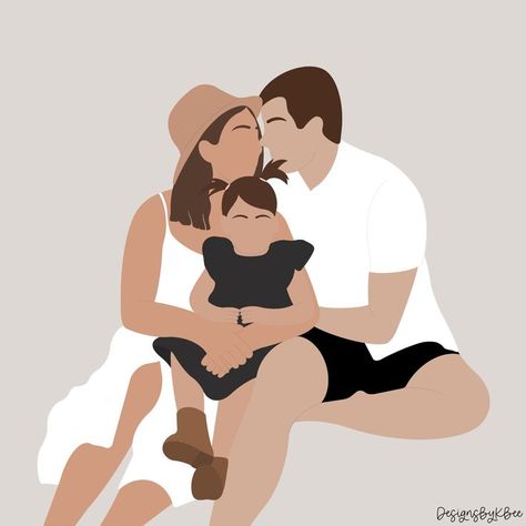 Custom Illustrated Family Portrait, Illustrated Family Portrait, Custom Portrait Painting, Digital Portraits, Faceless Portrait, Foto Baby, Custom Family Portrait, Family Illustration, House Portraits