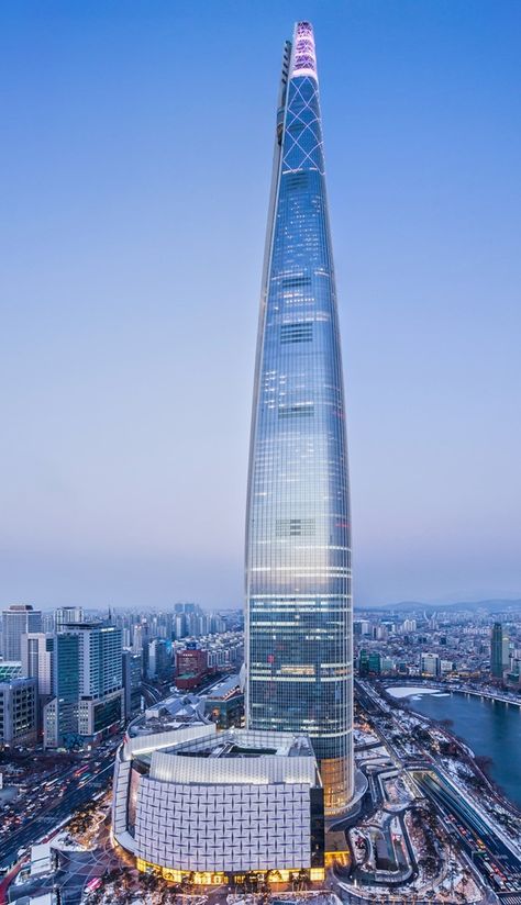 #architecture #skyscrapers #suppertalls #buildings #Seoul #SouthKorea #modern #Asia Seoul Architecture Buildings, Smtown Building, Seoul Penthouse, Seoul Building, Lotte World Tower Seoul, Seoul Architecture, Seoul Apartment, Lotte World Tower, Social Housing Architecture