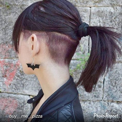 Undercut Ponytail, Undercut Hair Designs, Undercut Long Hair, Haircut Inspiration, Undercut Hairstyles, Hair Reference, Shaved Hair, Hair Envy, Grunge Hair