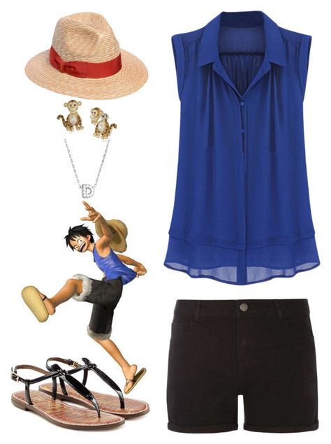 "One Piece: Luffy Girly Clothes" by lucy-wolf ❤ liked on Polyvore featuring Luffy, Dorothy Perkins, Sam Edelman, Borsalino, Betsey Johnson and Nadri Luffy New Outfit, Luffy Inspired Outfit, Luffy Outfit One Piece, One Piece Inspired Outfits, Luffy Clothes, Anime Bounding, Cartoon Character Cosplay, Luffy Girl Cosplay, Outfits Anime