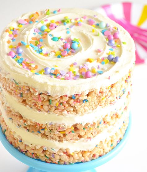 Rice Krispie Treats Birthday, Making Rice Crispy Treats, Cupcake Themes, Rice Krispie Treats Cake, Alternative Cake, Rice Crispy Cake, Rice Krispie Cakes, Rice Crispy Treats Recipe, Cake Alternatives