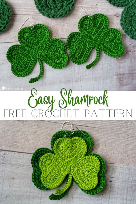 Show your St. Patrick's Day spirit with style by crafting your own shamrock. With our easy shamrock crochet pattern, you can create a cute, heart-shaped green symbol in no time. Avoid the pinch and join in the festivities with your handmade shamrock. Crochet Shamrocks Free Patterns, St Patrick’s Crochet, St Patrick’s Day Crochet Patterns, Crochet Clover Free Pattern, Shamrock Crochet Pattern Free, Crochet St Patrick’s Day, Shamrock Crochet, Crochet Shamrock, Clover Crochet