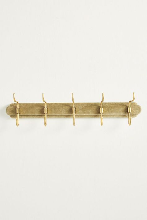 Anthropologie Coat, Velvet Wall, Girls Bedroom Makeover, Wall Coat Rack, Brass Hooks, Hook Rack, Brass Hook, Coat Rack Wall, Mud Room