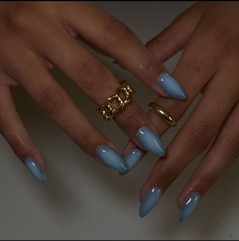 Blue Round Nails, Icy Blue Nails, Round Acrylic Nails, Rounded Acrylic Nails, Sky Blue Nails, Baby Blue Nails, Round Nails, Best Acrylic Nails, Blue Nails