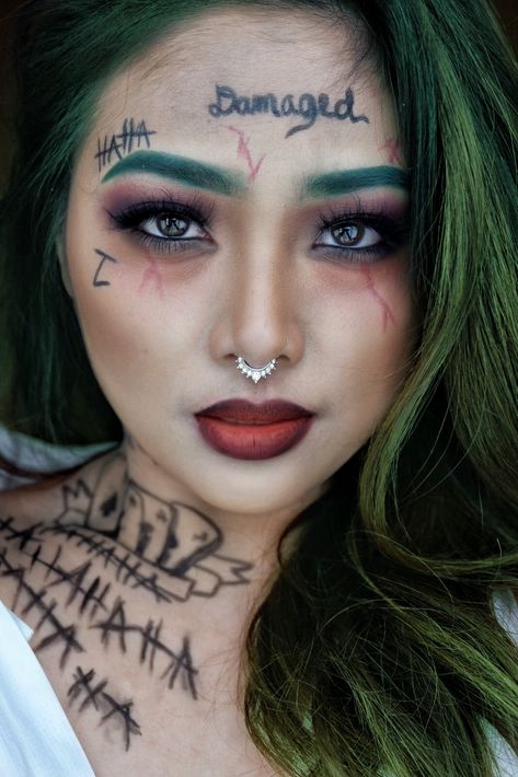 The Joker Makeup Halloween Makeup Joker, Joker Female, Joker Makeup, The Joker, Halloween Makeup, Septum Ring, Halloween Face, Face Makeup, Halloween Face Makeup