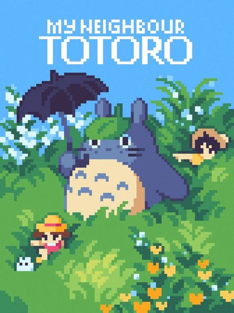 Pixel Art Ideas Pixel Art Ghibli, Art Avatar, 하울의 움직이는 성, Pixel Art Background, Arte 8 Bits, 8bit Art, Cool Pixel Art, Ghibli Artwork, Pixel Art Games