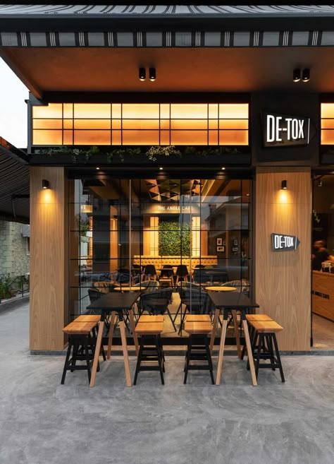 Japanese Restaurant Exterior, Restaurant Exterior Design, Japanese Restaurant Design, Greek Coffee, Restaurant Exterior, Cafe Interior Design, Cafe Shop, Restaurant Interior Design, Japanese Restaurant