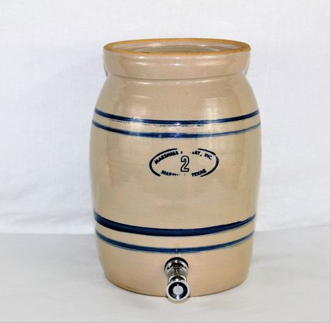 Vintage Marshall Pottery Two Gallon Water Cooler, Water Crock Marshall Pottery, The Marshall, Water Coolers, Water Cooler, Vintage Pottery, Chrome Plating, Stoneware, Texas, Thank You