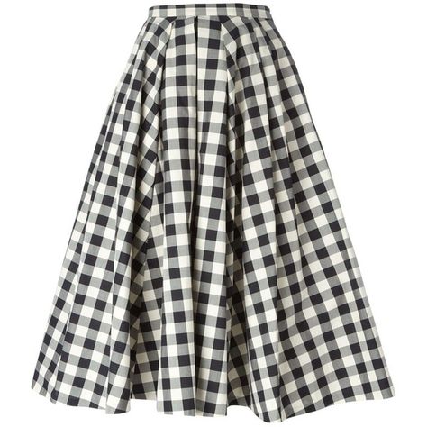 Michael Kors Gingham Check Skirt found on Polyvore Gingham Trend, Checked Skirt, Tea Length Skirt, Check Skirt, Gingham Skirt, Checkered Skirt, Dapper Day, Gingham Check, Tea Length