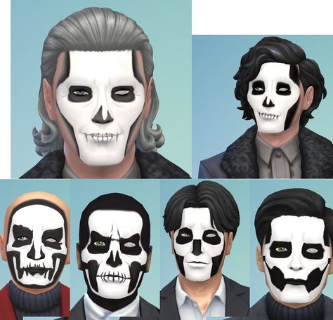 Mod The Sims - Ghost Face paint Sims 4 Ghost Band, Sims 4 Ghost Band Cc, Sims 4 Ghost Cc, Ghost Face Paint, Sims 4 Cheats, Sims 4 Anime, Cc Mods, Sims 5, Sims 4 Game Mods