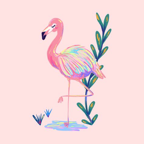 Flamingo by Indah Irawan Flamingo Drawing, Flamingo Illustration, Animal Art, Global Community, Creative Professional, Flamingo, Nct, Drawings, Quick Saves