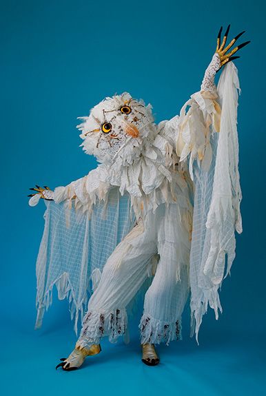 Fabric Puppets Diy, Barn Owl Costume, Bird Costume Design, White Bird Costume, White Owl Costume, Snowy Owl Costume, Bird Costume Diy, White Owl Costume Women's, Diy Snowy Owl Costume