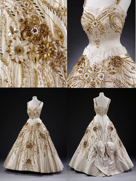 Queen Elizabeth II’s 1957 Paris Dress (designed by Norman Hartnell) Ivory Evening Dress, Norman Hartnell, France Dress, Elizabeth 2, Evening Wear Dresses, Elisabeth Ii, Fasion Outfits, Isabel Ii, Paris Dresses