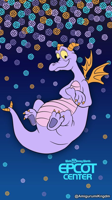 Figment Aesthetic, Figment Wallpaper, Figment Disney Wallpaper, Figment Disney Coloring Page, Epcot Figment, Vintage Epcot Posters, Figment Disney, Disney Phone Backgrounds, Disney Sleeve