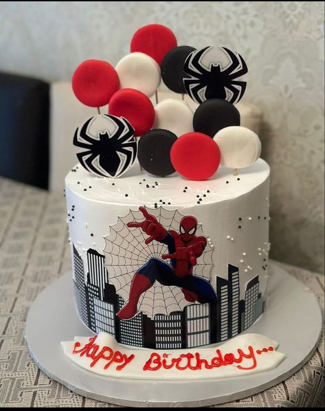 Spiderman Cake Designs For Kids, Spider Man Cake Ideas, Pastel Spiderman, Avengers Themed Cakes, Spiderman Cakes, Ocean Birthday Cakes, Cake Spiderman, Spider Man Cake, Cartoon Birthday Cake