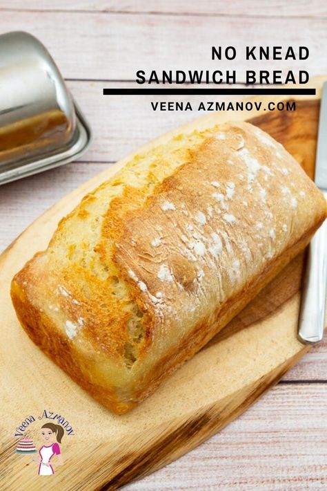 This no-knead sandwich bread is a great recipe to have on hand for those days when you don't want to spend time kneading the dough. The slow proofing of six hours is the secret to building flavor in this bread. With 5 minutes to mix and 40 minutes to bake this has now become a family favorite recipe for us. #sandwichbread #bread #sandwich #noknead #nokneadbread #sandwichbread #breadrecipes #bestbread #bakingbread No Knead Sandwich Bread Recipe, No Knead Sandwich Bread, Homemade Sandwich Bread, Sandwich Bread Recipe, Homemade Sandwich, Bread Sandwich, Sandwich Bread Recipes, No Knead Bread, Baking Decorating