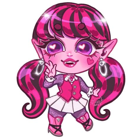 @tsuukiyomo • Instagram photos and videos Monster High Printables, Chibi Commission, Monster H, Arte Monster High, Monster High Pictures, Fanart Drawing, Monster High Art, Monster High Characters, Animation Art Character Design