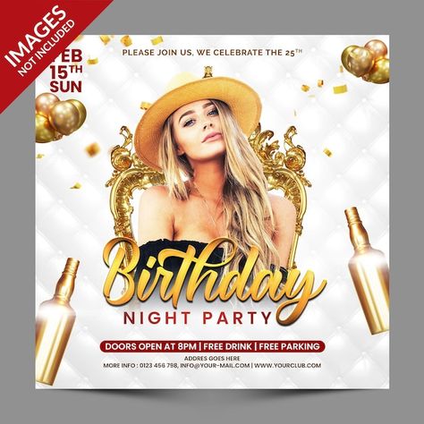 Birthday Flyers Designs Background, Birthday Wishes Flyer Design, Birthday Sales Flyer Design, Happy Birthday Designs Flyers, Birthday Flyer Design Templates Psd, Psd Flyer, Event Poster Design, Event Poster, Party Flyer