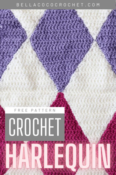 Harlequin Stitch Blanket - Bella Coco Crochet Unique Crochet Blanket, Bella Coco Crochet, Beginning Crochet, Bella Coco, Crochet Knit Blanket, Stitch Blanket, Easy Crochet Baby Blanket, Harlequin Pattern, Crochet Blanket Designs