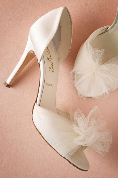 BHLDN Tulle-Top d’Orsays in  Sale Shoes at BHLDN Flower Wedding Shoes, Ivory Wedding Shoes, Bridal Shoe, Tulle Top, Wedding Pumps, Wedding Shoes Bride, Wedding Festivities, White Wedding Shoes, Bridal Heels