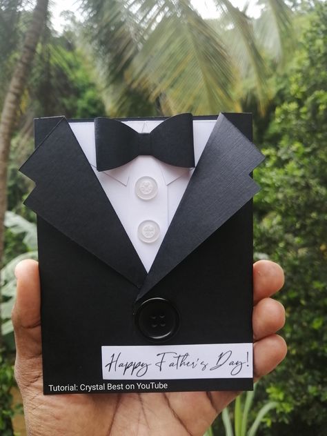 Tuxedo Card for Father's Day. Tuxedo Card, Amazon Shop, Father's Day Card, Card Tutorial, Tuxedo For Men, Demon King, House Of Cards, Crafty Projects, Fathers Day Cards