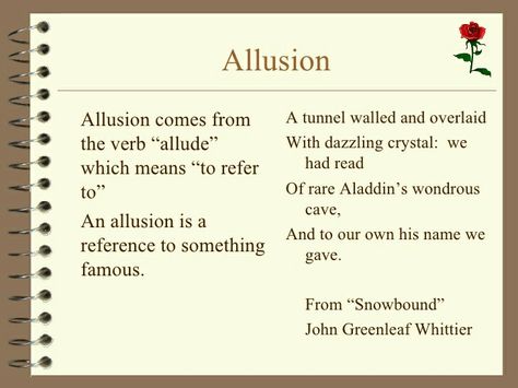 Allusion Allusion Examples, Poetry Examples, John Greenleaf Whittier, Writing Sentences, Poetry Writing, Sentence Writing, Writing Poetry, Famous Books, Sample Resume