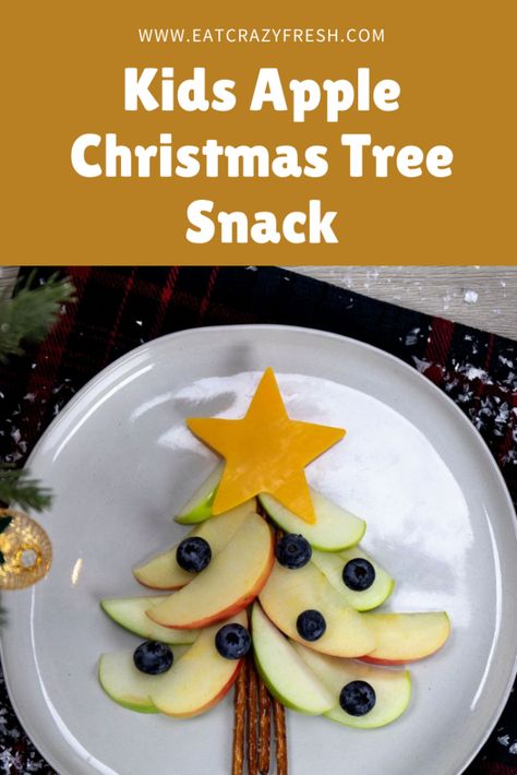 Kids Apple Christmas Tree Snack Recipe | Crazy Fresh Christmas Snack Ideas For School, Christmas Themed Kids Food, Winter Snack Ideas For Kids, Christmas Tree Snacks For Kids, Simple Christmas Snacks For Kids, Christmas Movie Snacks For Kids, Christmas Kids Snack Ideas, Healthy Winter Snacks For Kids, Kids Christmas Meal Ideas