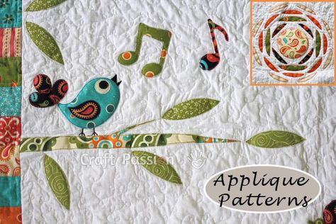 Flower Applique Patterns, Sun Crafts, Free Applique Patterns, Bird Applique, Sewing Things, Applique Quilt Patterns, Applique Templates, Applique Quilt, Bird Quilt