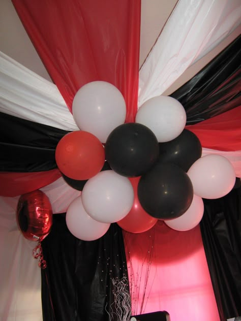 red black and white party decorations - Google Search Red Black White Party, Black And White Party Decorations, Deadpool Party, Deadpool Birthday, Party Decorations Black, Black White Party, White Party Decorations, 50s Party, Black White Parties