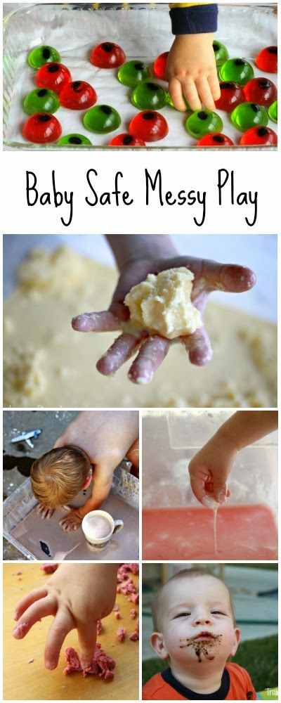 5 simple ideas for messy sensory play that are baby and toddler safe along with 30+ ways to play with them! Messy Play For Babies, Messy Sensory Play, Cool Baby, Toddler Snacks, Messy Play, Toddler Play, Toddler Fun, Baby Sensory, Baby Time