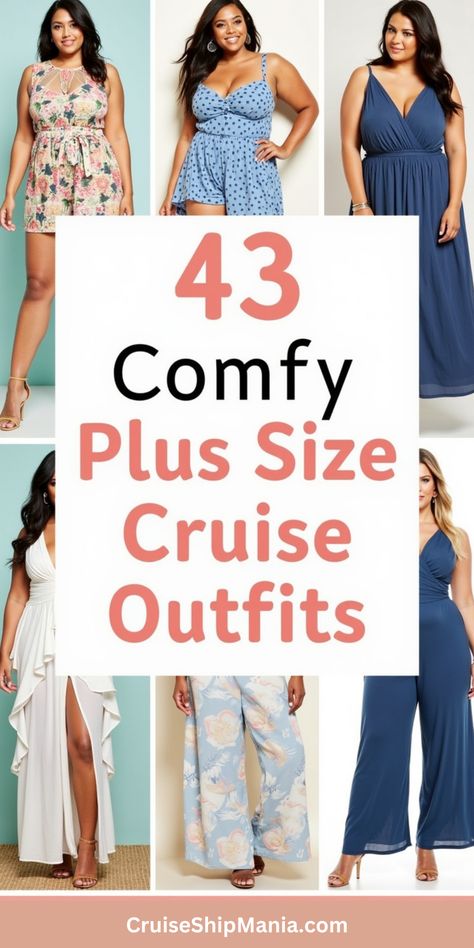 Get inspired with these 43 stylish plus-size cruise outfit ideas, perfect for lounging, sightseeing, and elegant evenings at sea! plus-size cruise fashion, curvy travel outfits, cruise vacation wardrobe, stylish cruise outfits Plus Size Cruise Outfits, Cruise Vacation Outfits, Cruise Outfit Ideas, Cruise Style, Cruise Fashion, Vacation Wardrobe, Fashion Curvy, Cruise Outfits, Travel Outfits