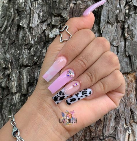 Gal Nails, Cow Nails, French Tip Nails, Nails On Fleek, Ombre Nails, Cow Print, Pink Nails, Instagram Profile, Texas